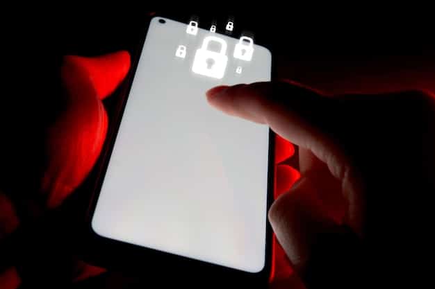 A close-up of a smartphone displaying a fake login page for a popular streaming service, indicating a phishing attempt, surrounded by generic cyber theft icons.