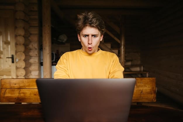 A person looking at a laptop screen with a frustrated expression, overlaid with lines of code simulating a spoiler blocker, indicating the effort to avoid spoilers online.
