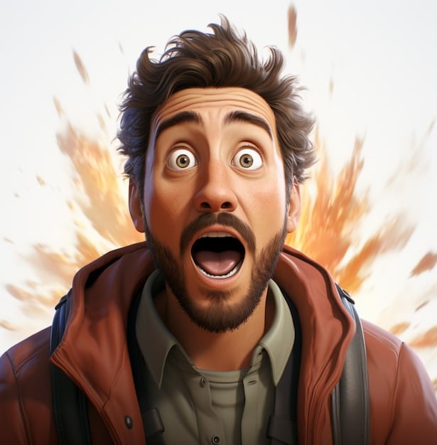 A close-up of the main character's face as they react to shocking news in [Episode Title]. The expression should convey a mix of surprise and determination.