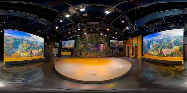 A panoramic view of the set or a significant location from the television episode, showcasing the production design and visual atmosphere.