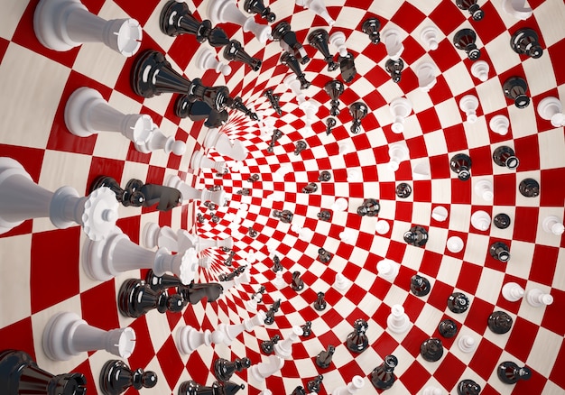 An abstract image representing a power struggle, perhaps a chess game with pieces in disarray, symbolizing the episode's conflict theme.