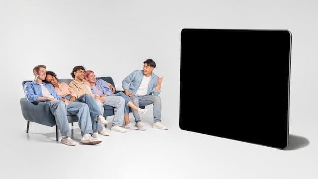 A person sitting on a couch, surrounded by multiple screens showing different TV shows, with speech bubbles containing summaries and reviews floating around them, visually representing the wealth of information episode recaps provide.