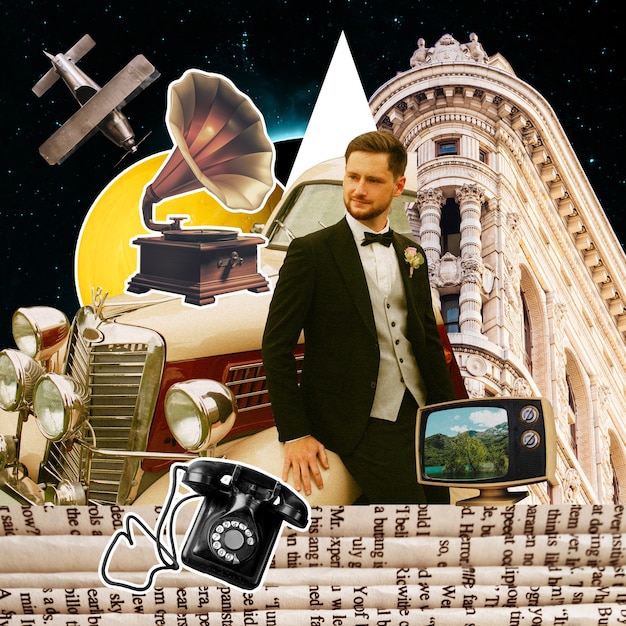 A collage image featuring album covers of famous TV series soundtracks, such as 