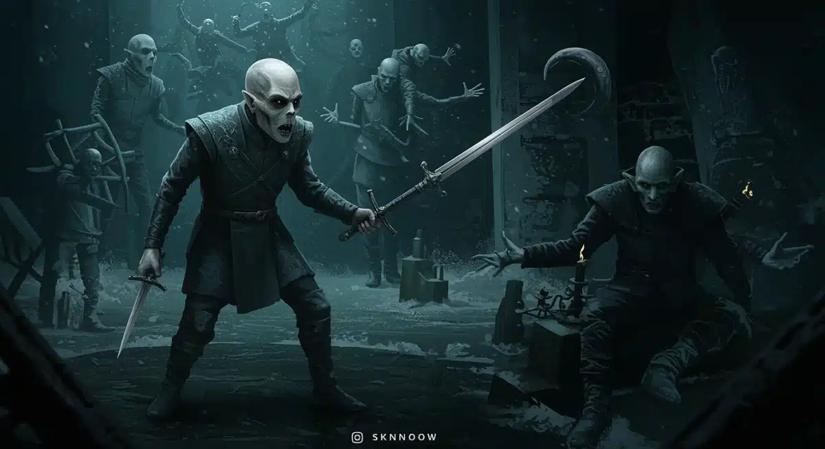 Concept art of a mysterious new character crucial to the 'Snow' spinoff's plot