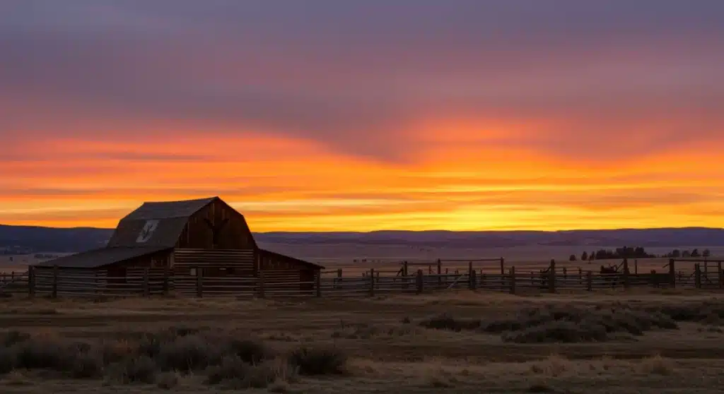 Yellowstone ranch at dusk, symbolizing the series' dramatic conclusion