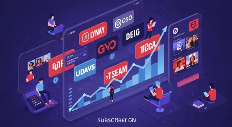 Illustration of streaming platforms with surging subscriber numbers in Q1 2026