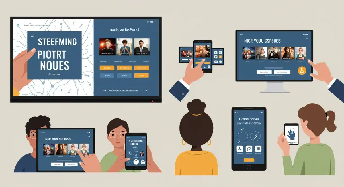 Diverse users engaging with accessible streaming platform features