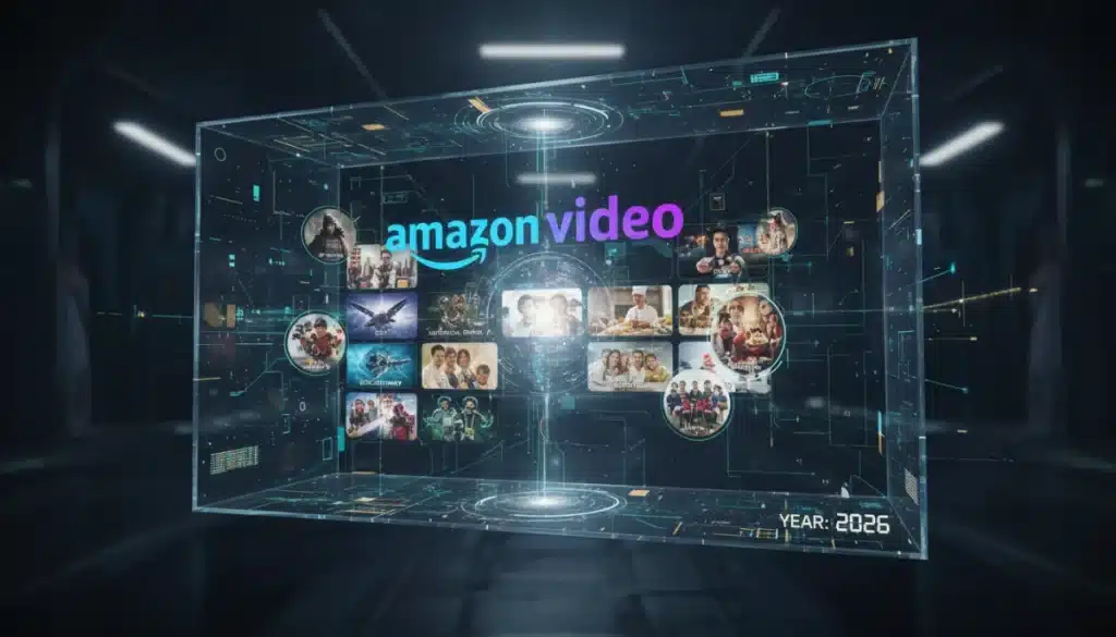 Amazon Prime Video's 2026 strategic content shifts, futuristic interface