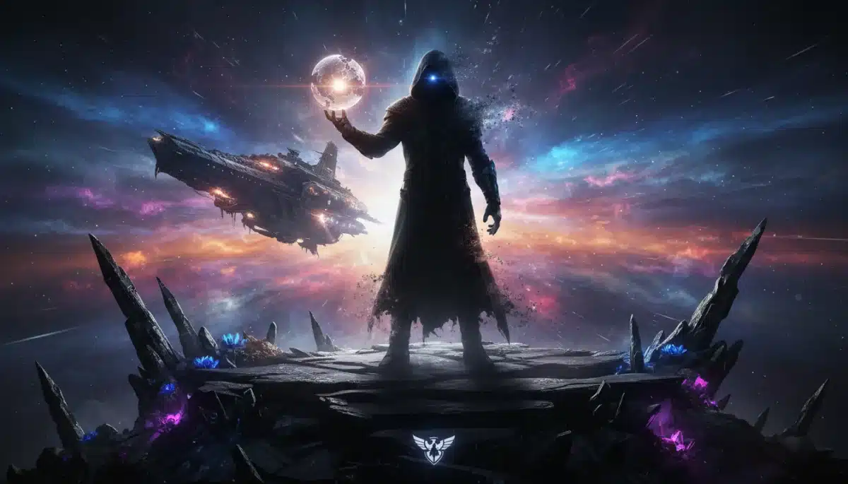 Mysterious figure emerging from shadows, hinting at new franchise antagonist.