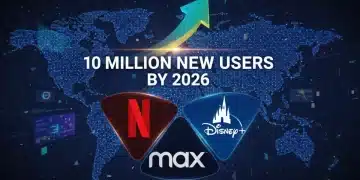 Illustration of three major US streaming services projecting 10 million new user growth by 2026