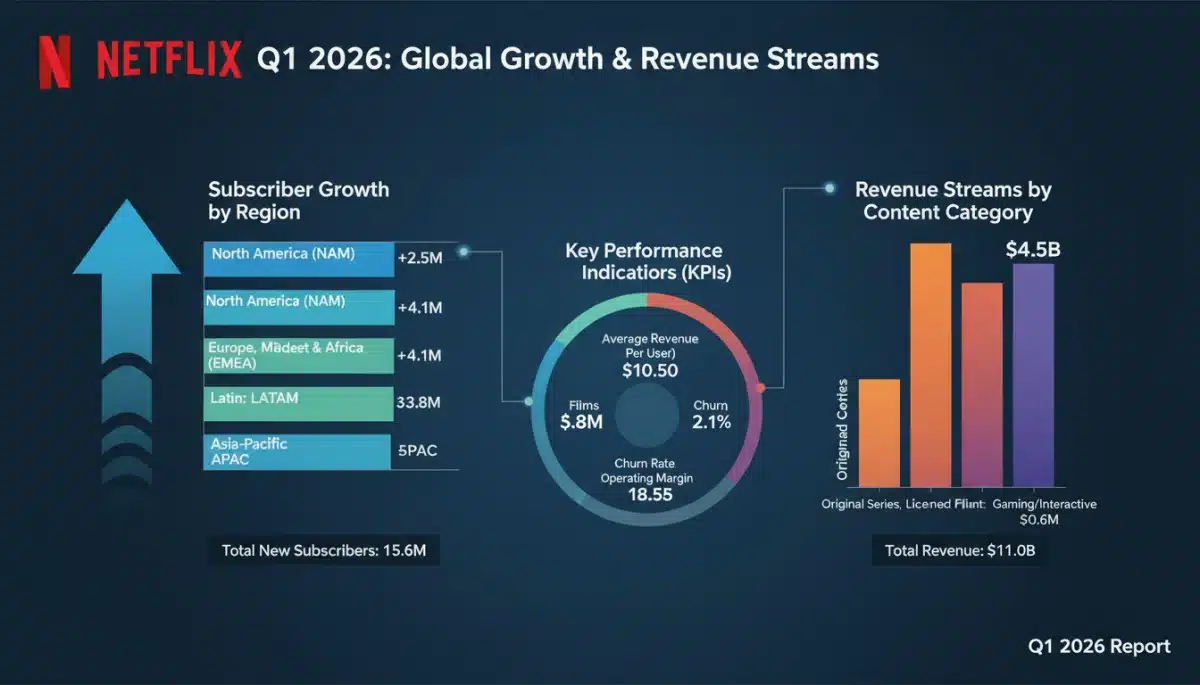 Netflix subscriber growth and revenue breakdown Q1 2026