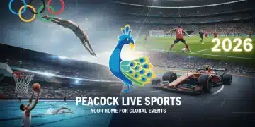 Peacock 2026 Live Sports Streaming Schedule with major events highlighted.