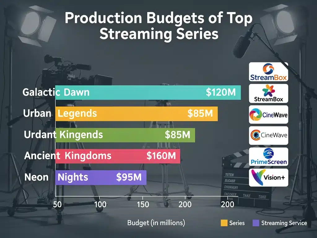 Infographic comparing streaming series production budgets for 2026.