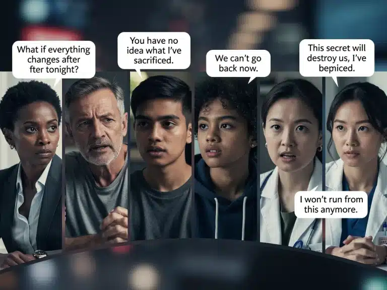 Characters from recent TV series premieres engaged in impactful dialogue.