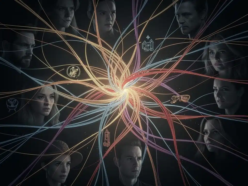 Intricate web of plot threads and character arcs for season finale theories.