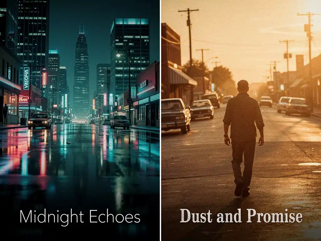 Visual comparison of two streaming drama series' opening scenes, highlighting production value.